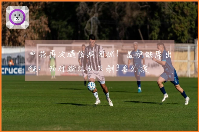 申花再次遇伤病困扰！盖伊缺席出征，面对浙江队只剩3名外援